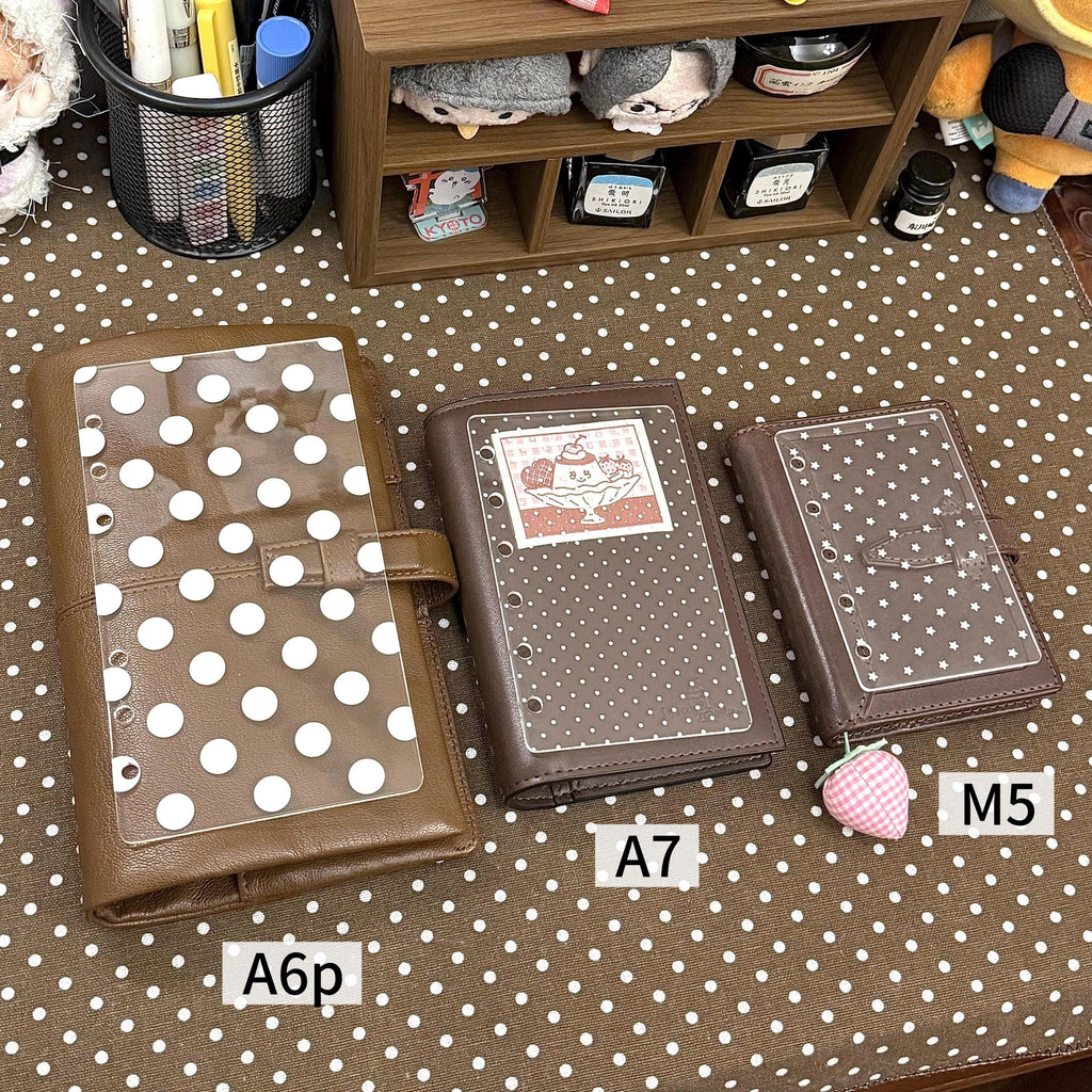 Acrylic Journal Overlay, Polka Dot & Starry Ring Binder Insert (M5 A7 A6)