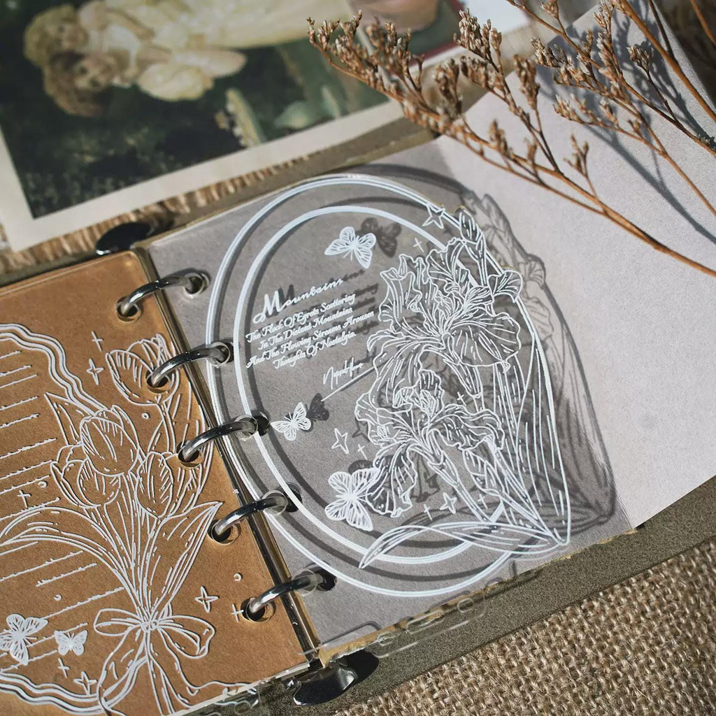 A5 A7 Acrylic  Filofax Personal Planner Dashboard, Botanical Engraved 6-Ring Binder Divider