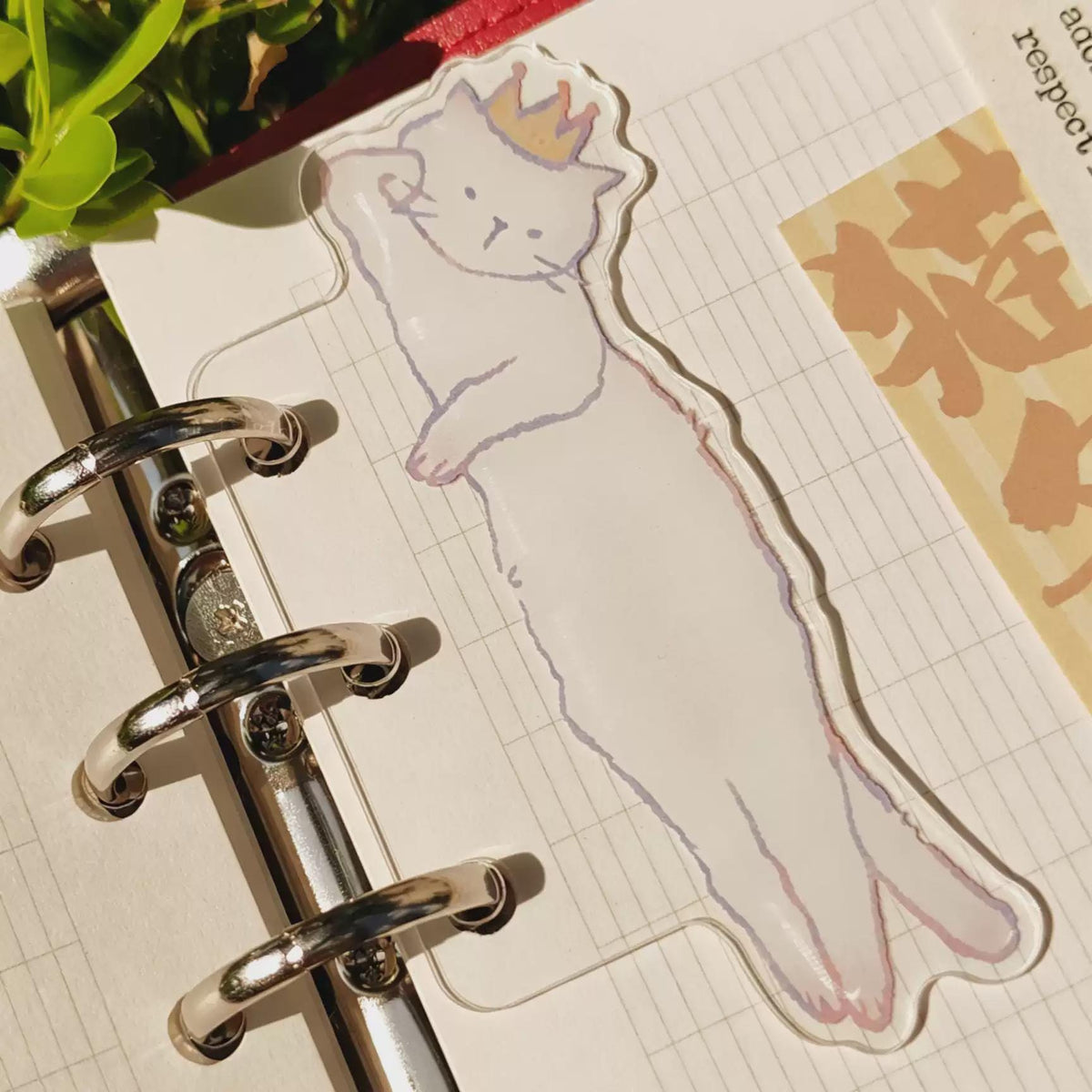 Cat Acrylic Journal Divider Insert Tab Kawaii Kitten Planner Page Marker Decor
