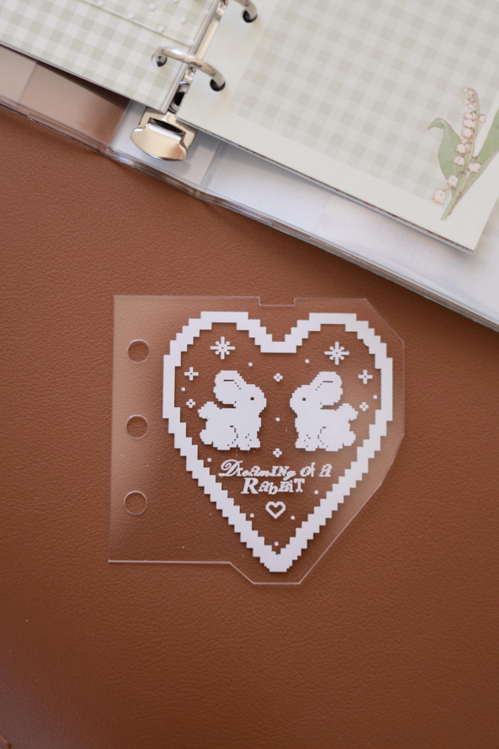 A7 Acrylic Filofax Personal Planner Dashboard, 3 Ring & 6 Ring Binder Divider, Kawaii Lace Photocard
