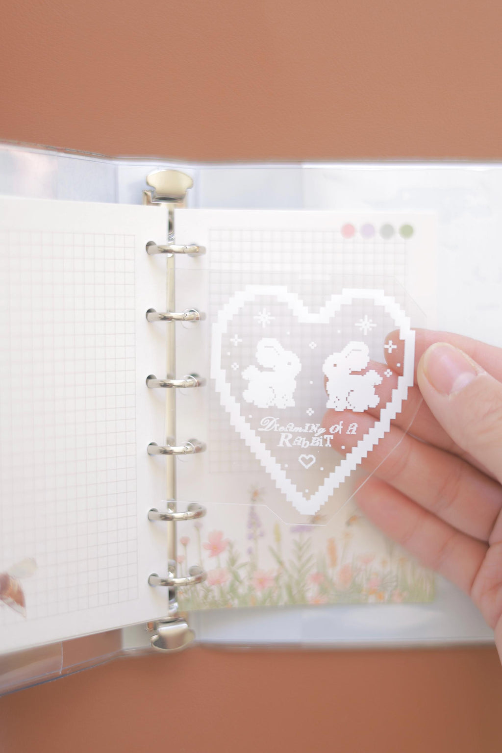 A7 Acrylic Filofax Personal Planner Dashboard, 3 Ring & 6 Ring Binder Divider, Kawaii Lace Photocard
