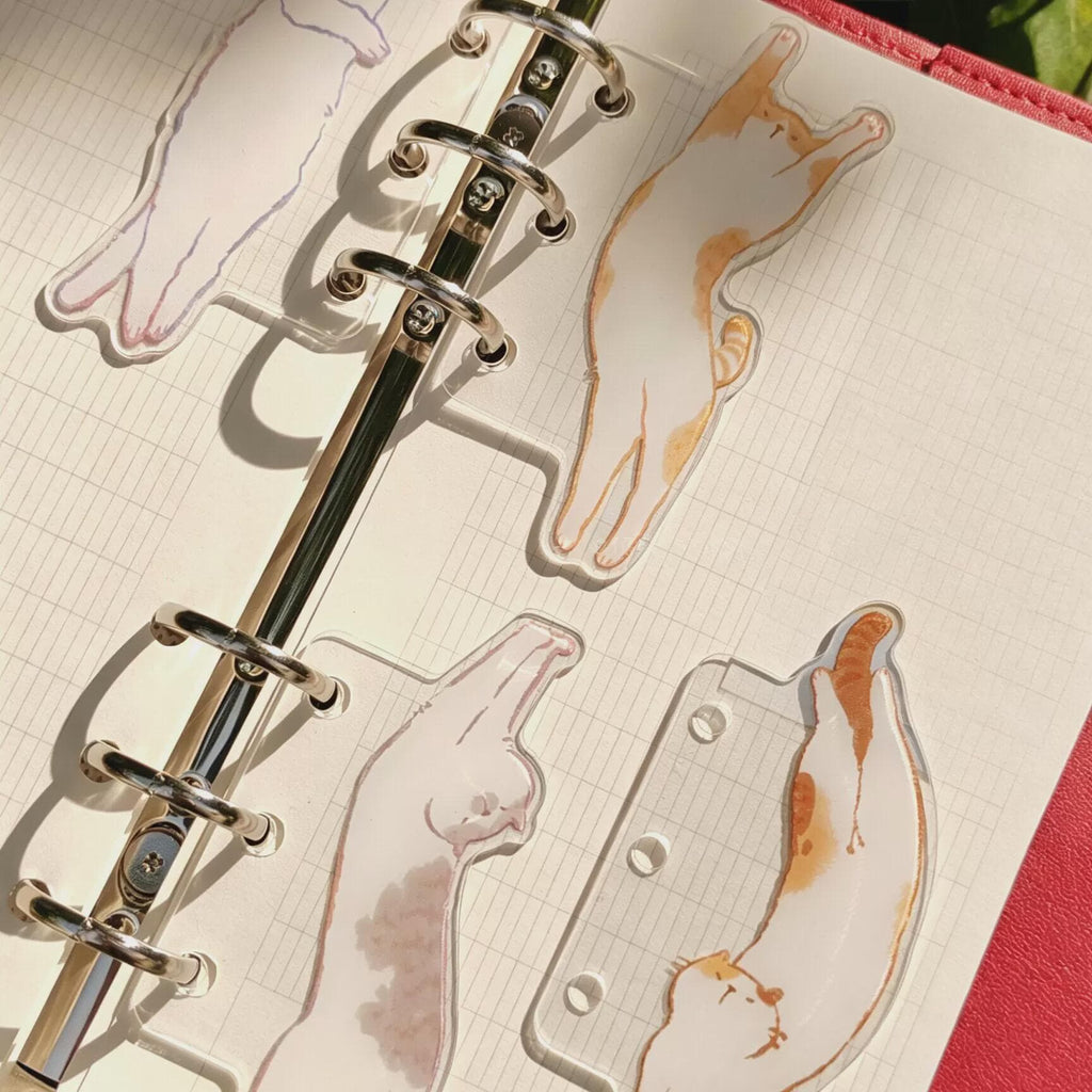 Cat Acrylic Journal Divider Insert Tab Kawaii Kitten Planner Page Marker Decor
