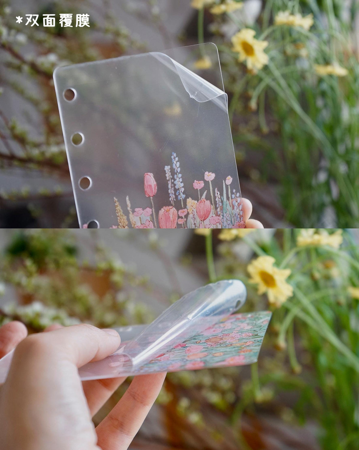 Floral Acrylic Planner Divider, Botanical Ring Binder Inserts, M5 A6 A7 Dashboard