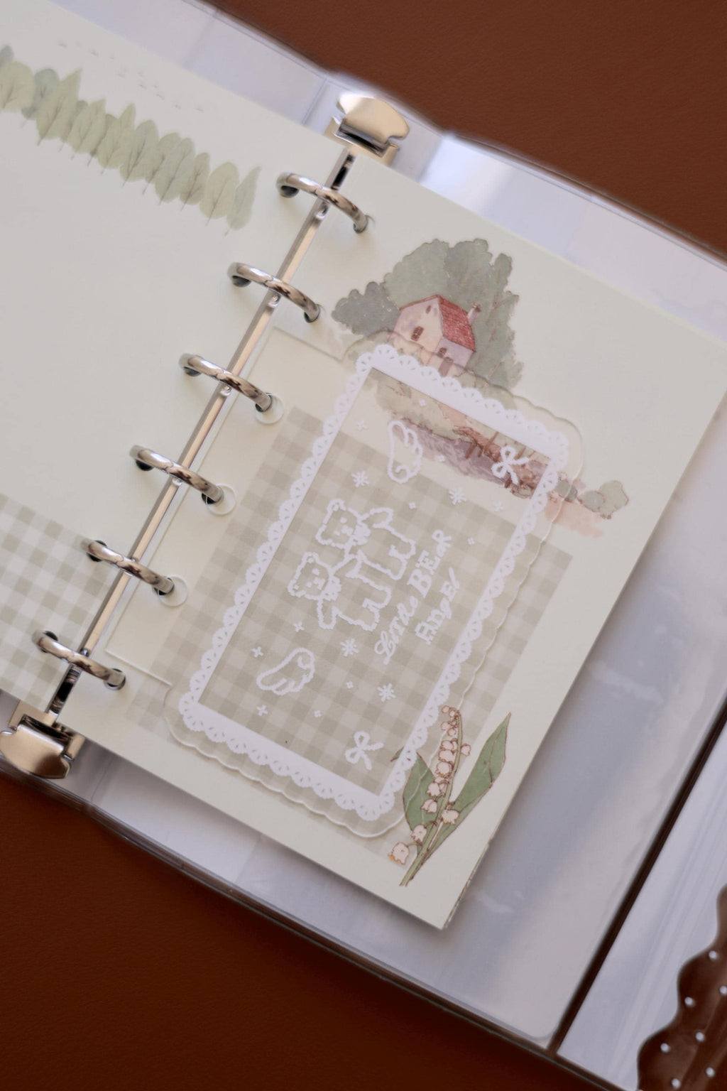 A7 Acrylic Filofax Personal Planner Dashboard, 3 Ring & 6 Ring Binder Divider, Kawaii Lace Photocard