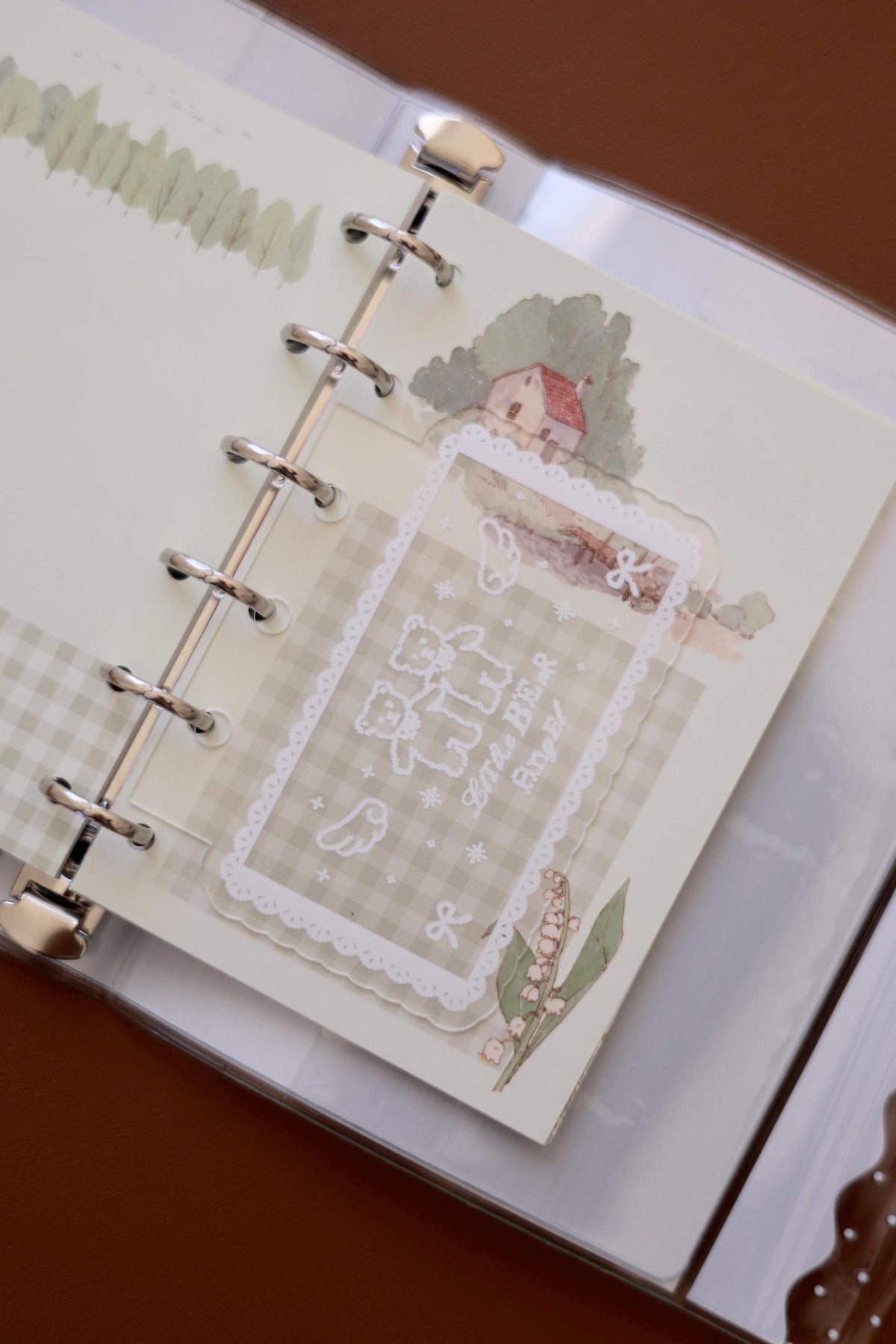 A7 Acrylic Filofax Personal Planner Dashboard, 3 Ring & 6 Ring Binder Divider, Kawaii Lace Photocard