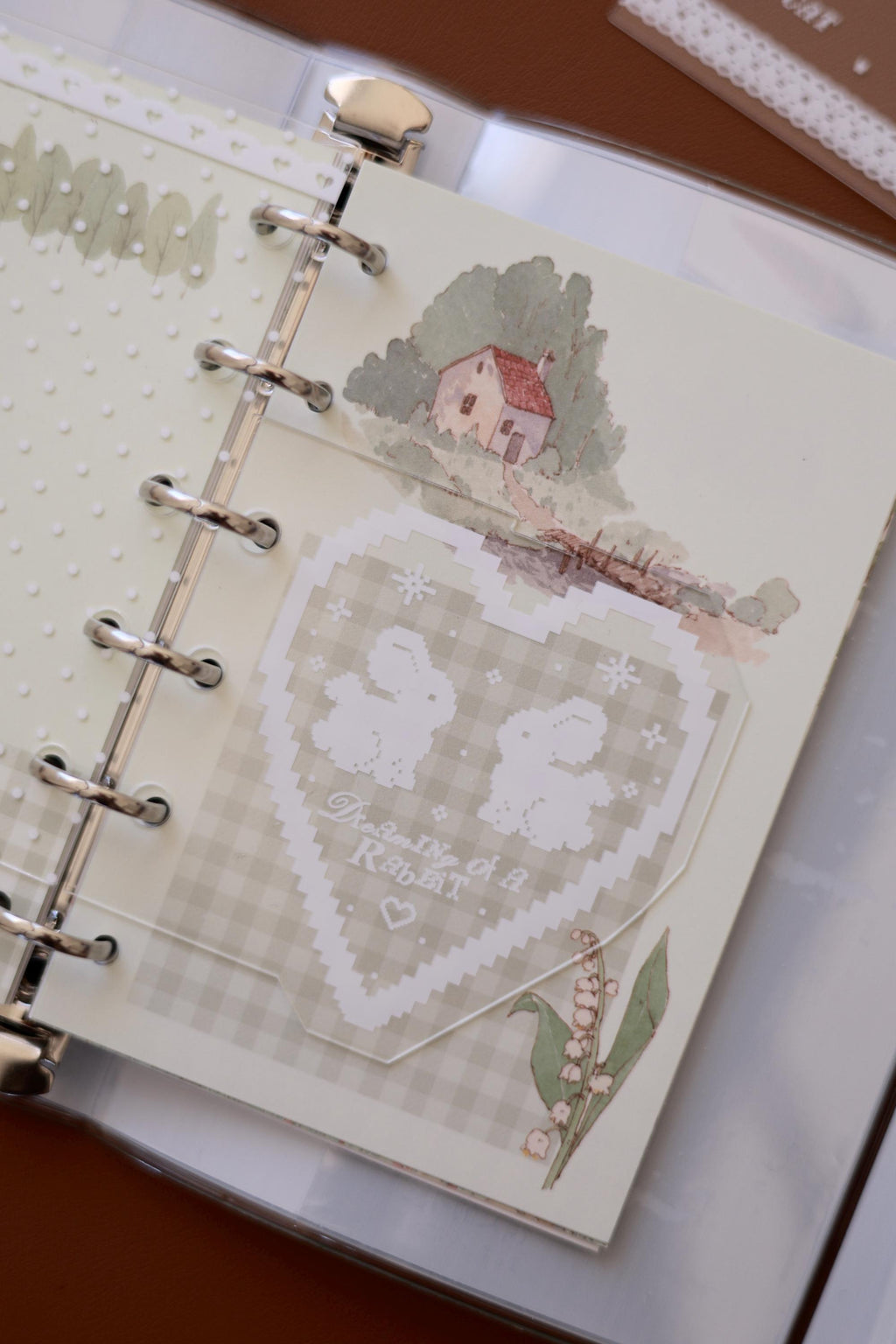 A7 Acrylic Filofax Personal Planner Dashboard, 3 Ring & 6 Ring Binder Divider, Kawaii Lace Photocard