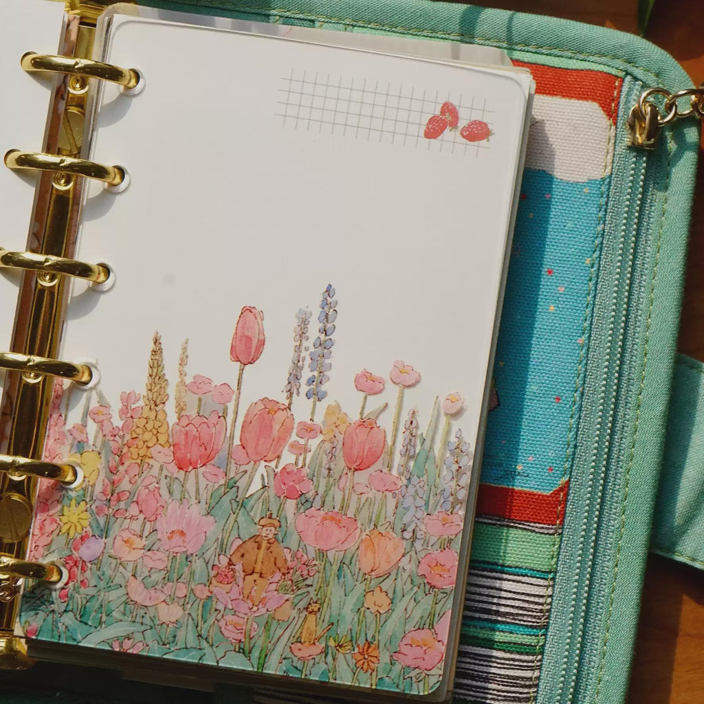 Floral Acrylic Planner Divider, Botanical Ring Binder Inserts, M5 A6 A7 Dashboard