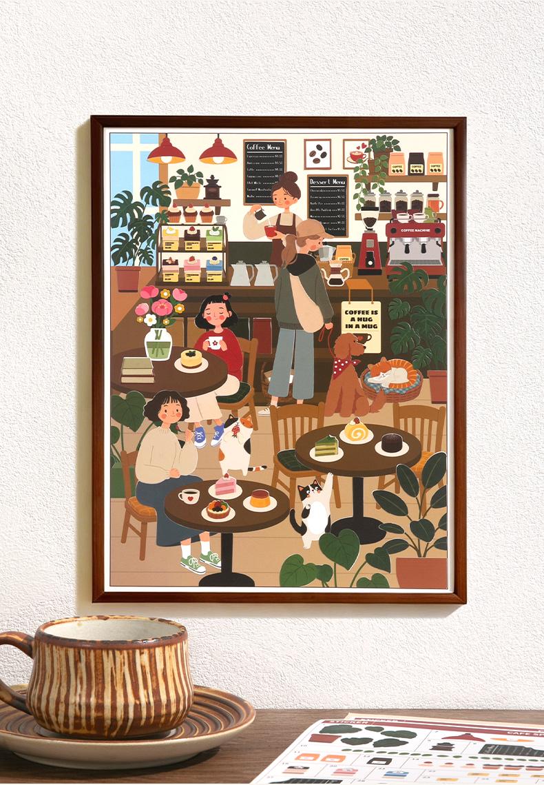 Sticker by Number Scene Kit, Relaxing DIY Craft Puzzle, Paint Activity, Mindful Gift