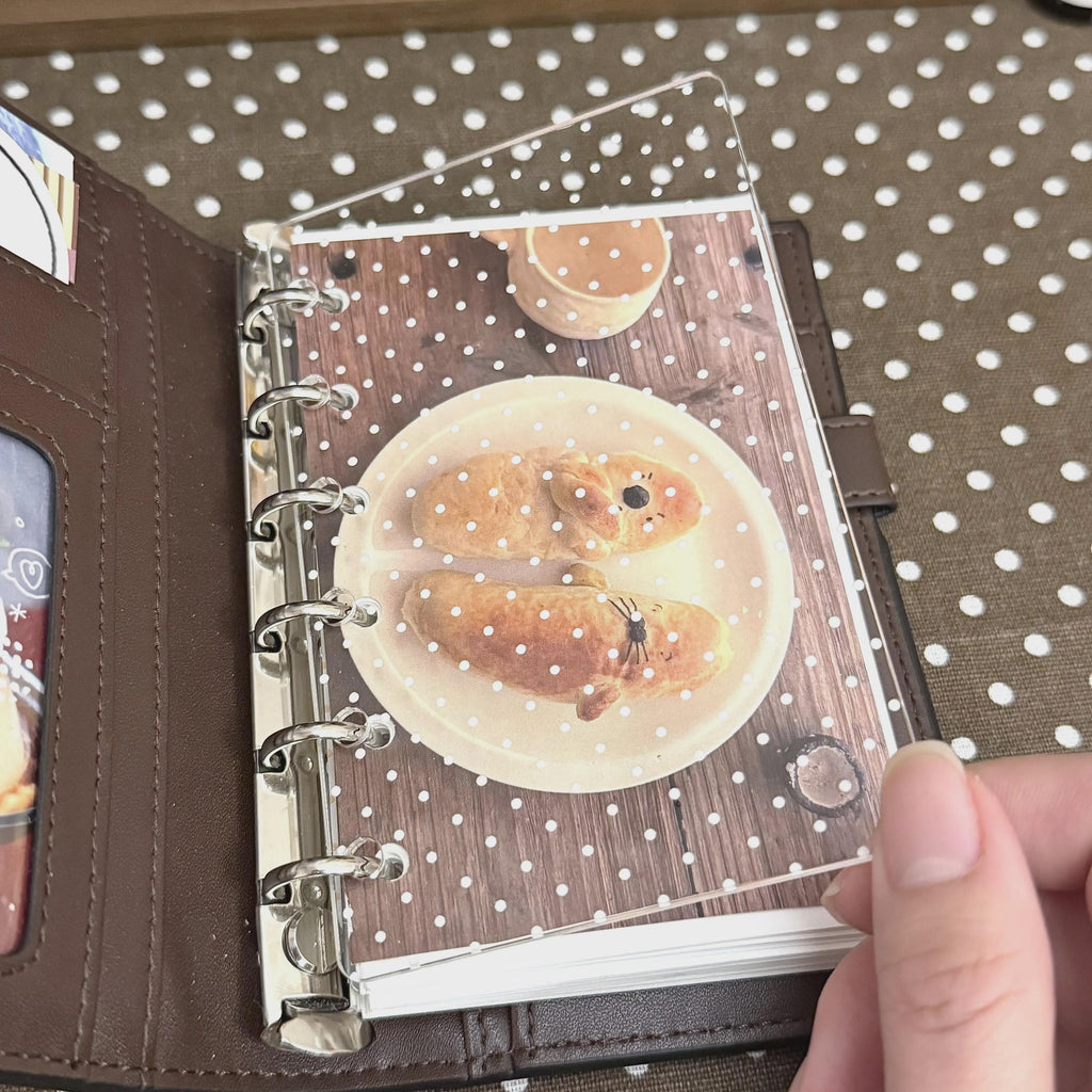 Acrylic Journal Overlay, Polka Dot & Starry Ring Binder Insert (M5 A7 A6)