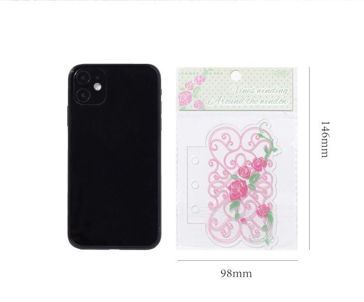 A7 Acrylic Filofax Personal Planner Dashboard, Rococo Flower Window Divider, Clear Botanical Photocard Decor