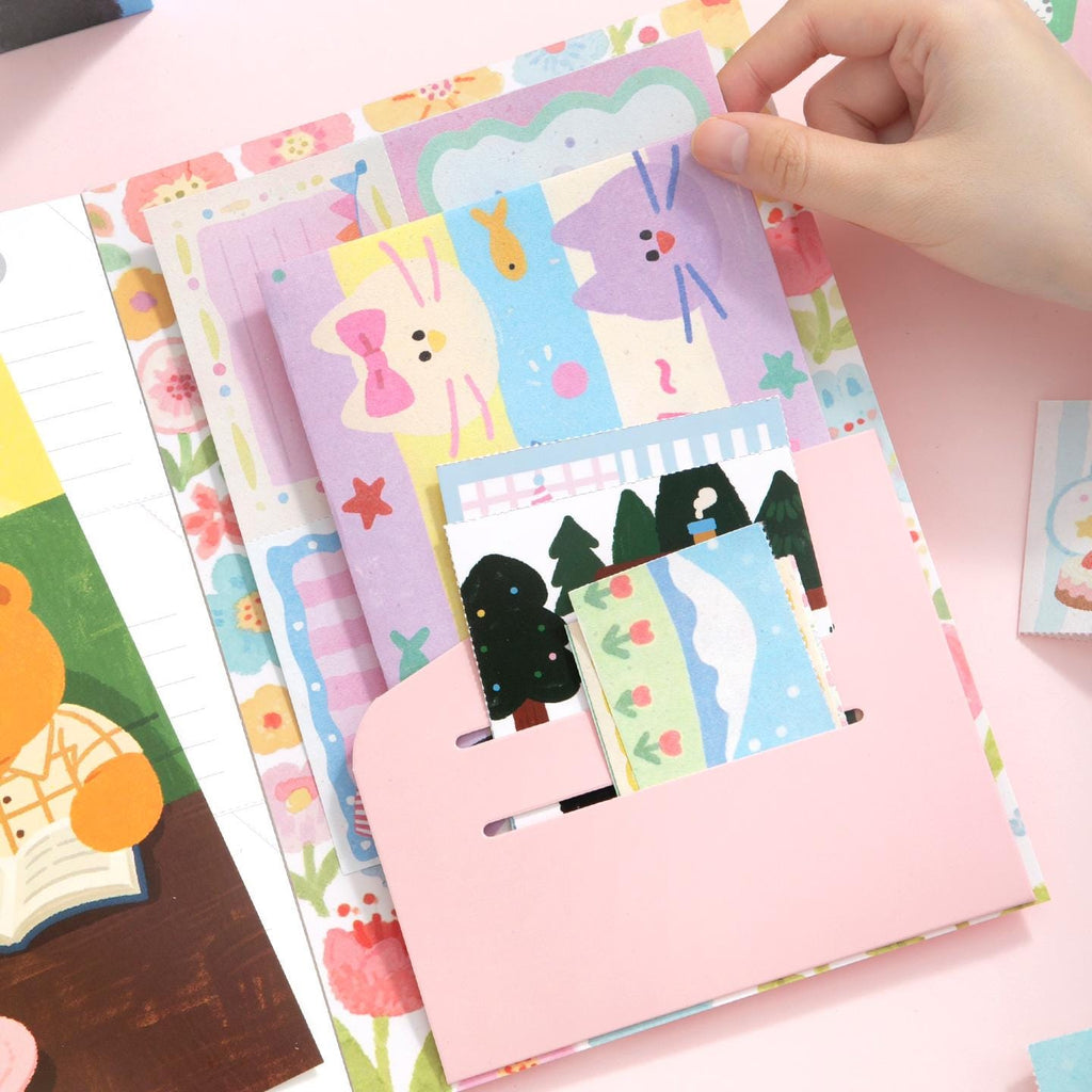 Vintage Junk Journal Ephemera Book Scrapbook Paper Pad Sticker Stationery Set