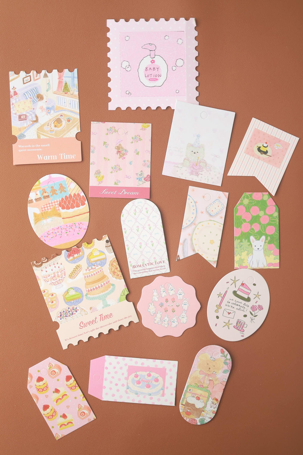 A6 Pink Journal Gift Box Curated Korean Scrapbook Set Washi Sticker Pack