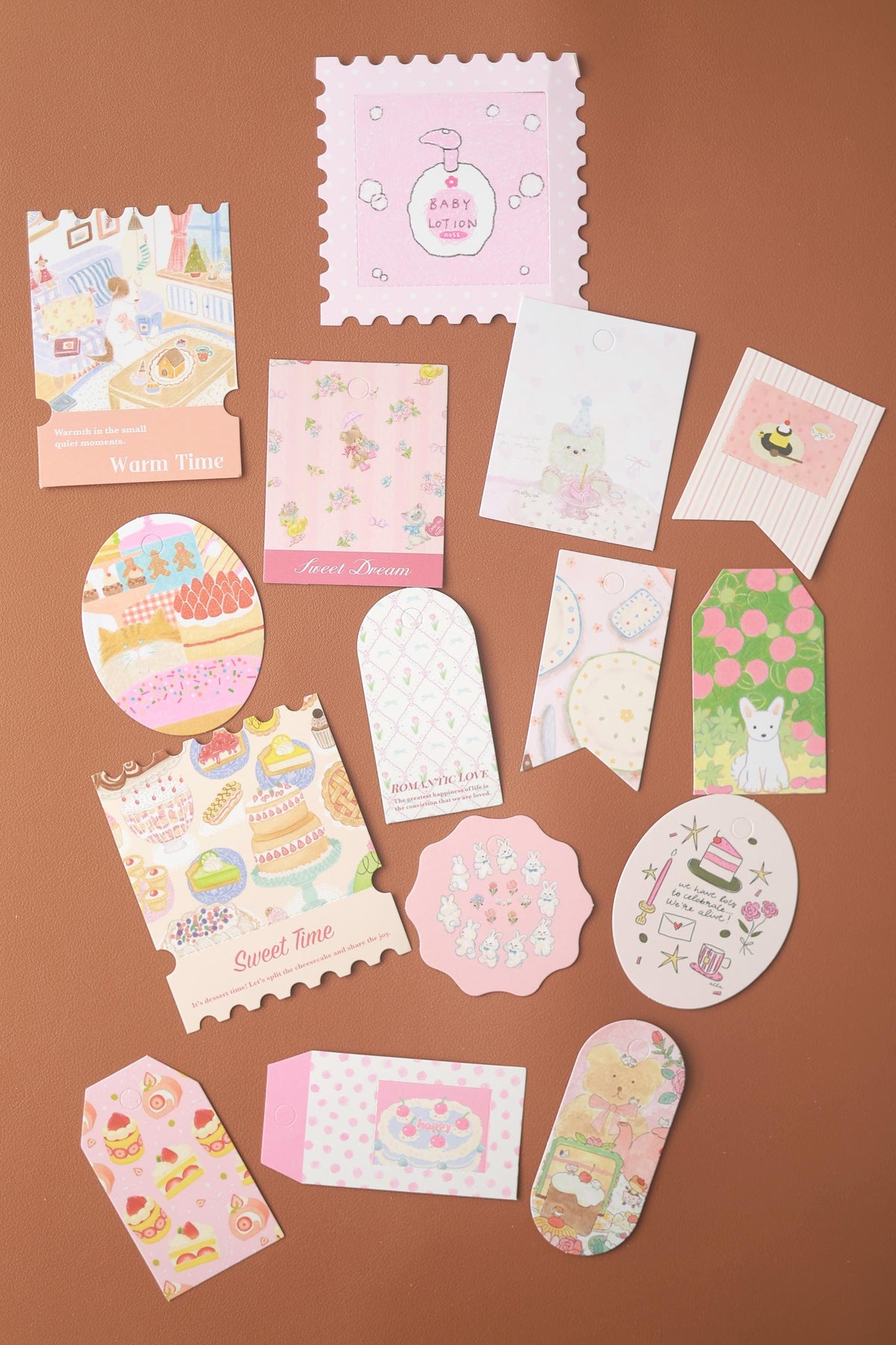 A6 Pink Journal Gift Box Curated Korean Scrapbook Set Washi Sticker Pack