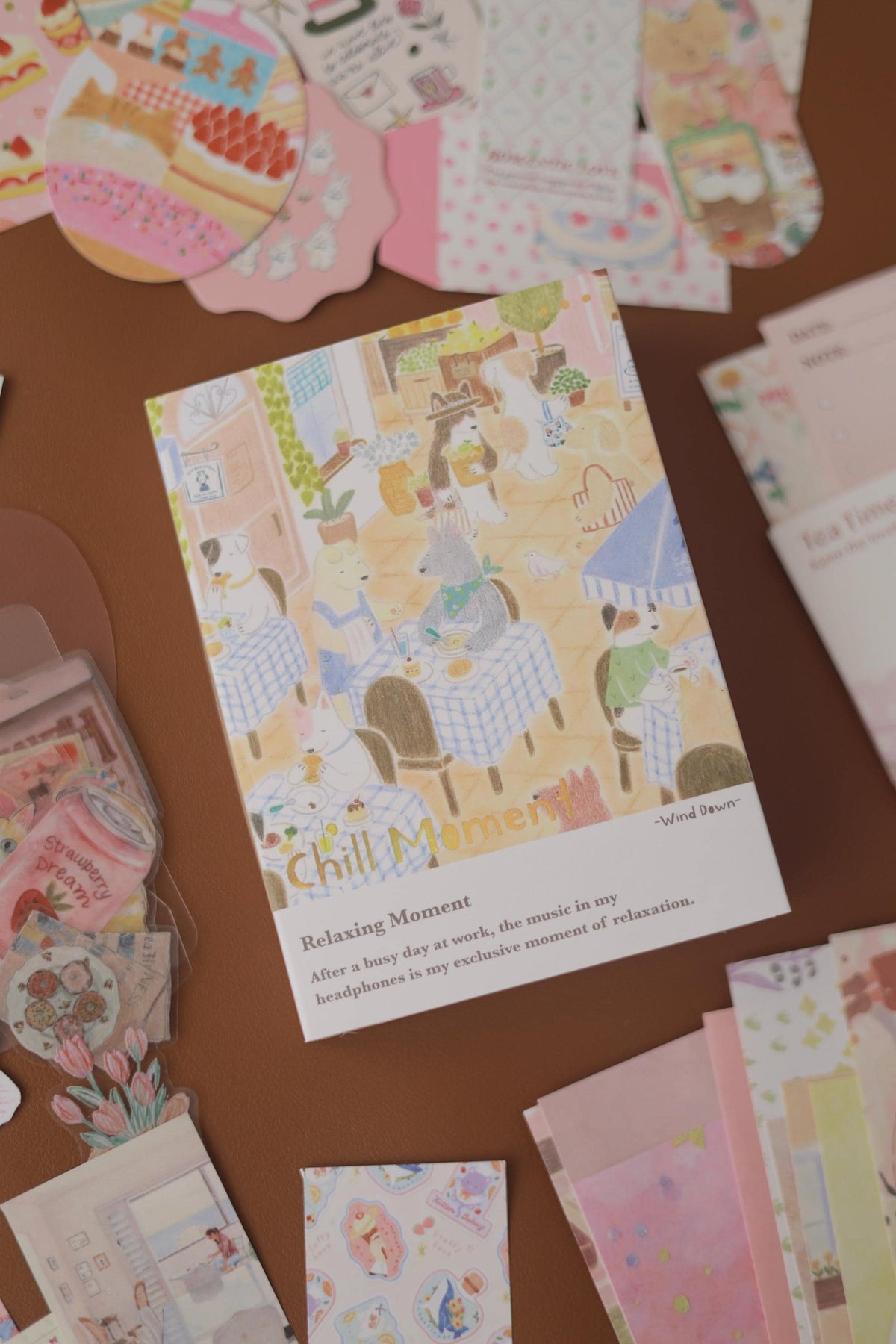 A6 Pink Journal Gift Box Curated Korean Scrapbook Set Washi Sticker Pack