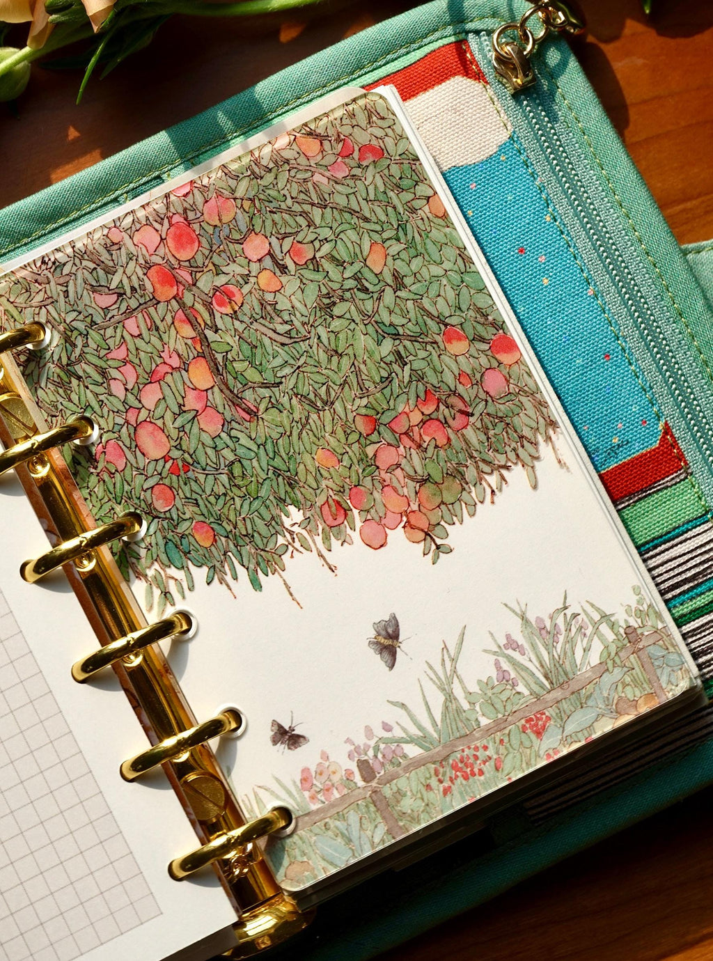 Floral Acrylic Planner Divider, Botanical Ring Binder Inserts, M5 A6 A7 Dashboard