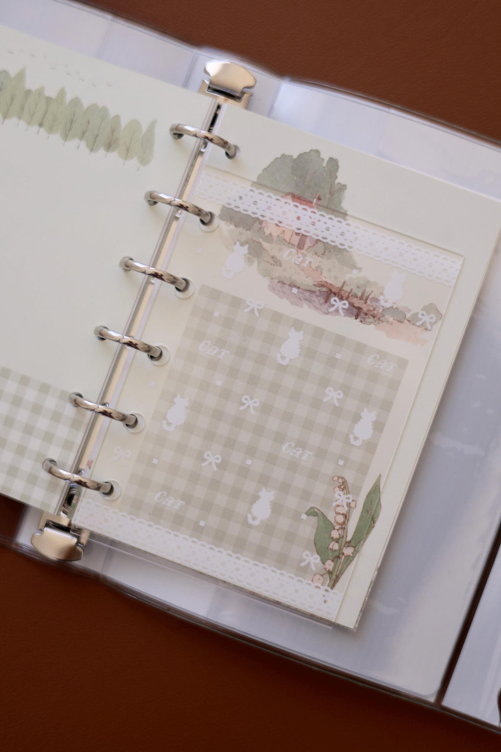 A7 Acrylic Filofax Personal Planner Dashboard, 3 Ring & 6 Ring Binder Divider, Kawaii Lace Photocard
