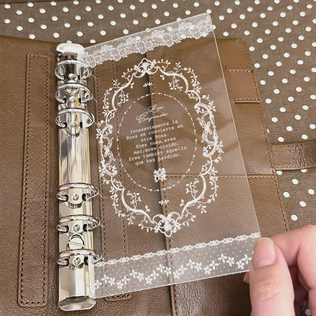Acrylic Lace Polka Dot Ring Binder Insert, Clear Journal Divider (A6P, A7, M5)