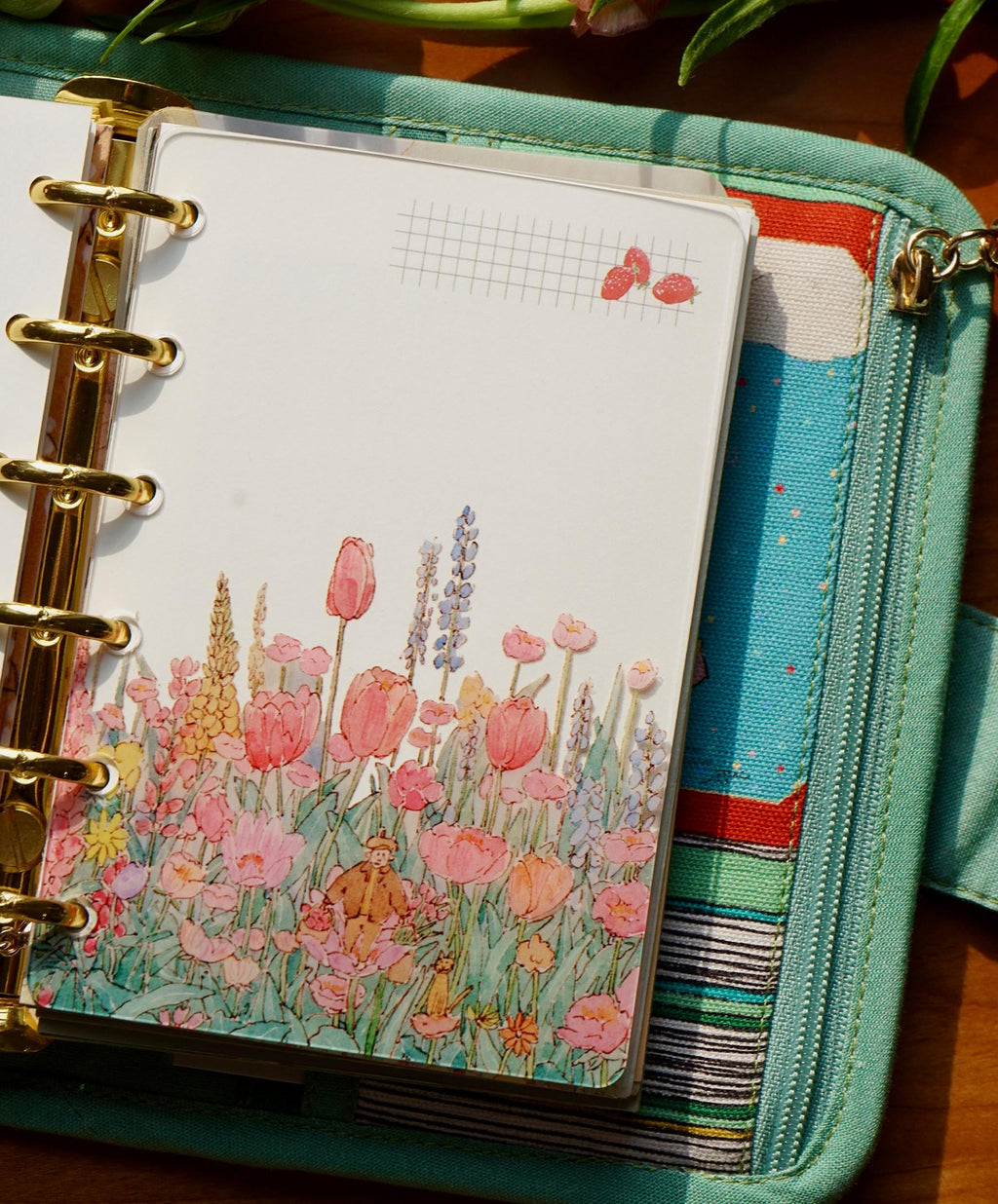 Floral Acrylic Planner Divider, Botanical Ring Binder Inserts, M5 A6 A7 Dashboard