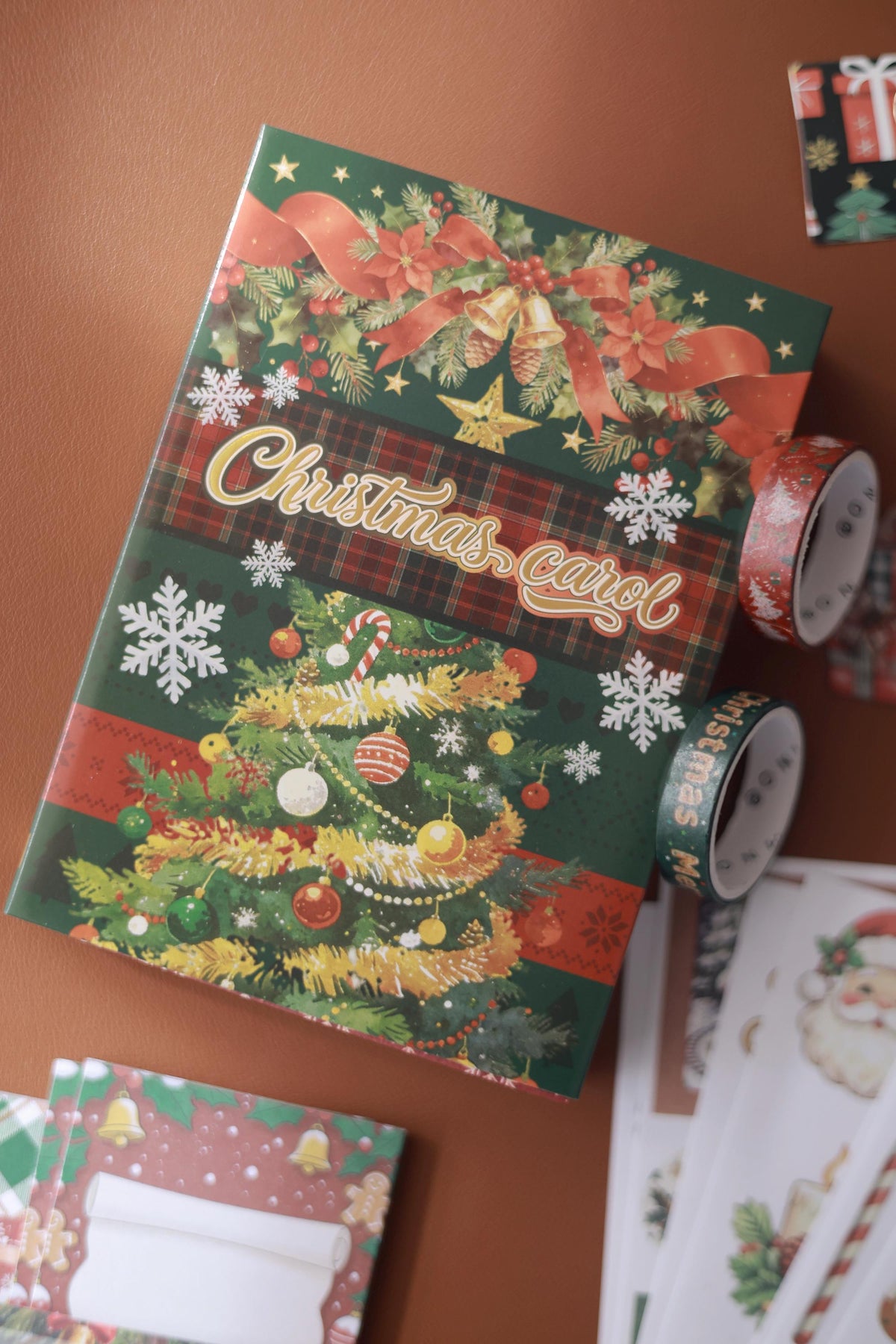 Christmas Journal Gift Box Holiday Scrapbook Set Stationery Pack